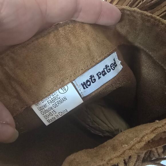 Not Rated Fringe Brown Suede Knee High Boots Festival Boho Western‎ Size 10 - Picture 4 of 5